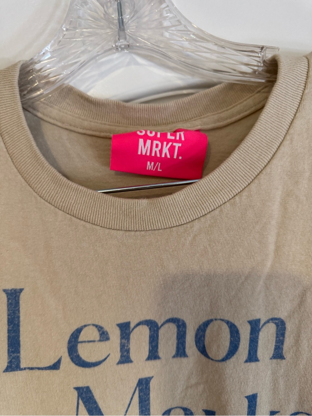 Lemon Market Positano Italy Graphic Tee - Oversized Beige NWOT M/L - Picture 2 of 4